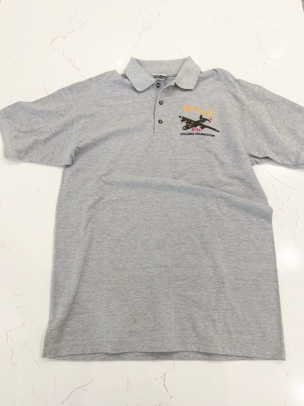 B-24 Witchcraft Collings Foundation Embroidered Aviation Polo Memorabilia